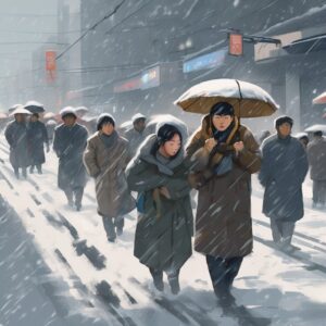 수도권 폭설로 눈보라, 주민들 반발