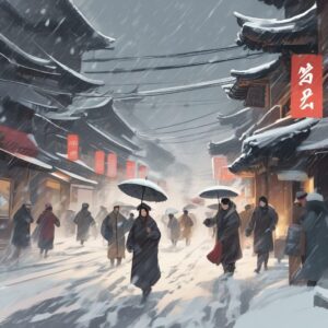 수도권 폭설로 눈보라, 주민들 감탄